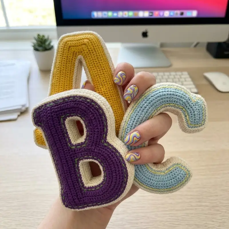 Complimentary Intermediate crochet pattern: 3D-Letters - Full Alphabet Pattern - Simple to follow guide