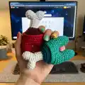 Among Us Crewmate Amigurumi Pattern step 1 - construction progress