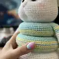 Bunny Stacking Toy Amigurumi Pattern step 2 - assembly progress