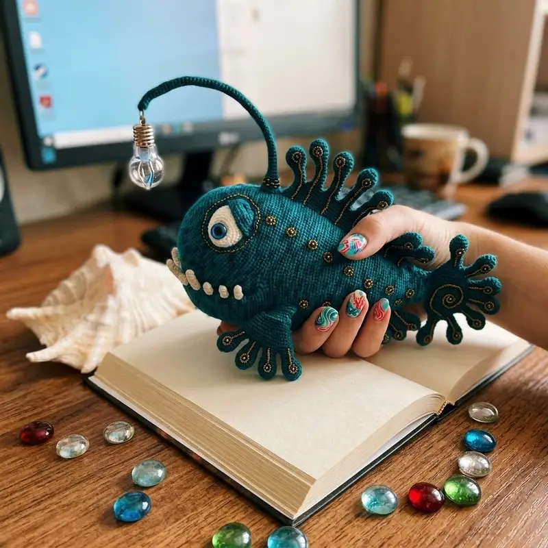 Complimentary Intermediate crochet pattern: Anglerfish SAM Amigurumi Pattern - Simple to follow guide