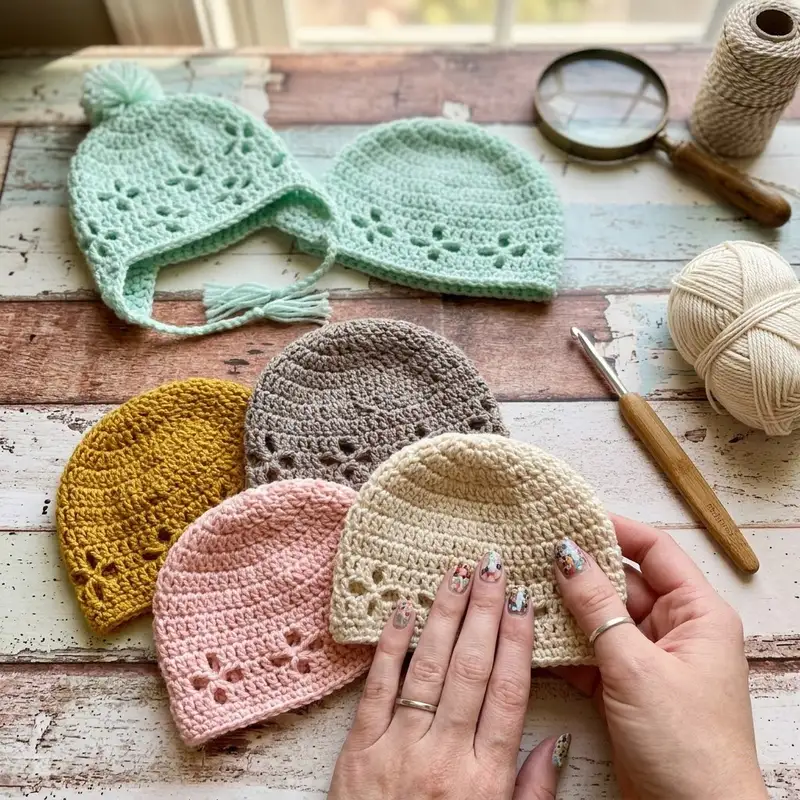 Complimentary Intermediate crochet pattern: Vintage Vibes Baby Beanie Pattern - Simple to follow guide