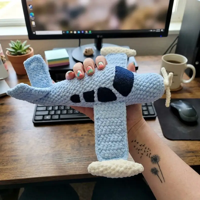 Complimentary Intermediate crochet pattern: Plush Bonanza Beechcraft V-tail Amigurumi Pattern - Simple to follow guide