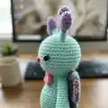 Blue the Butterfly Amigurumi Pattern step 2 - assembly progress