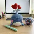 Cupid Whale Amigurumi Pattern step 3 - details and accessories