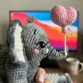 Elephant Elf Amigurumi Pattern step 2 - assembly progress