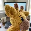 Giraffe Lovey Blanket Amigurumi Pattern step 2 - assembly progress