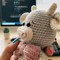 Asher the Ox Amigurumi Pattern step 2 - assembly progress