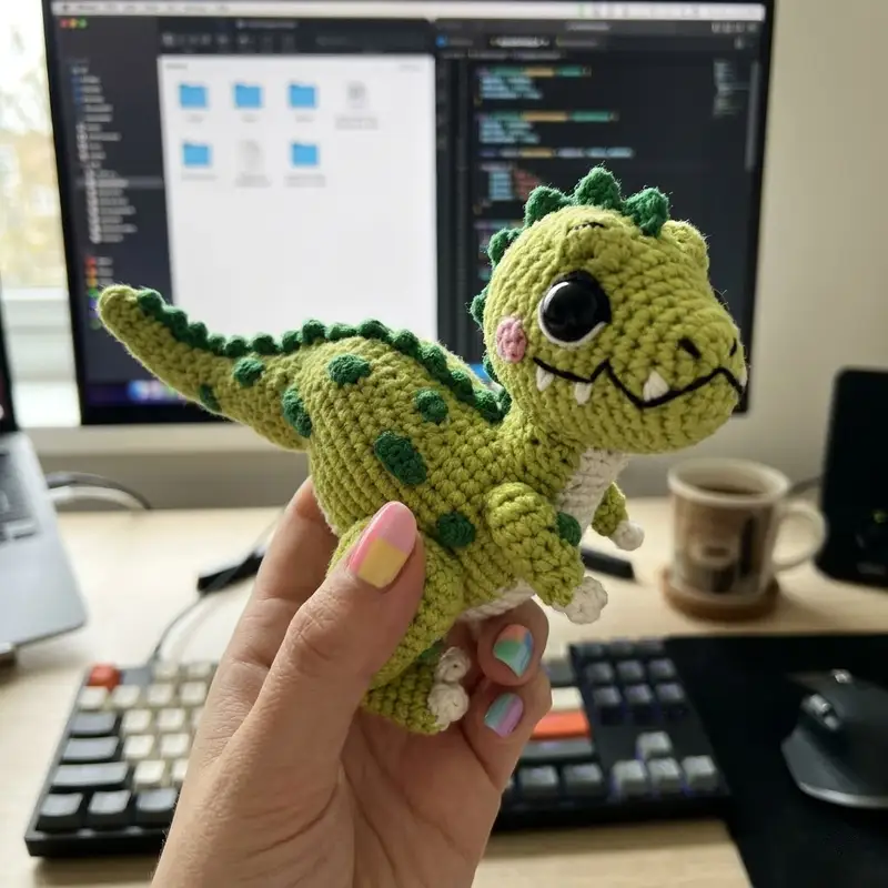 Complimentary Intermediate crochet pattern: Tyrannosaurus Oliver Amigurumi Pattern - Simple to follow guide
