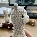 The Bowling Llama Amigurumi Pattern step 1 - construction progress