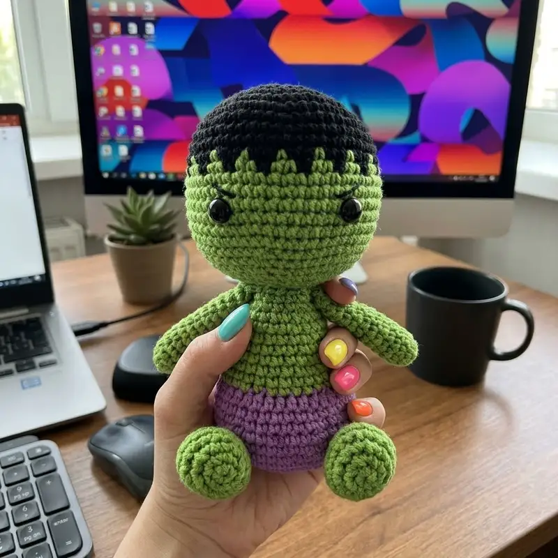 Complimentary Beginner Friendly crochet pattern: Hulk Amigurumi Pattern - Simple to follow guide