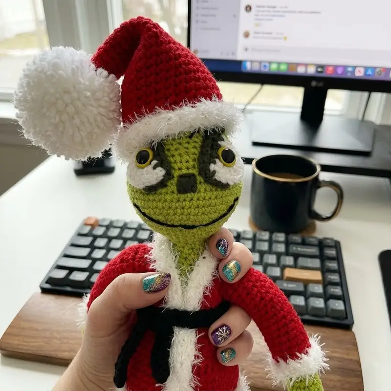 Complimentary Intermediate crochet pattern: Grinch Inspired Amigurumi Pattern - Simple to follow guide